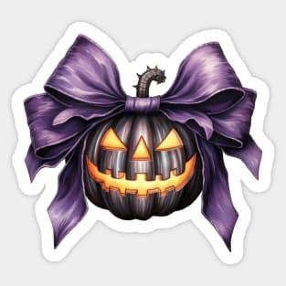 Halloween Purple Scary Pumpkin Face cute illustration Sticker